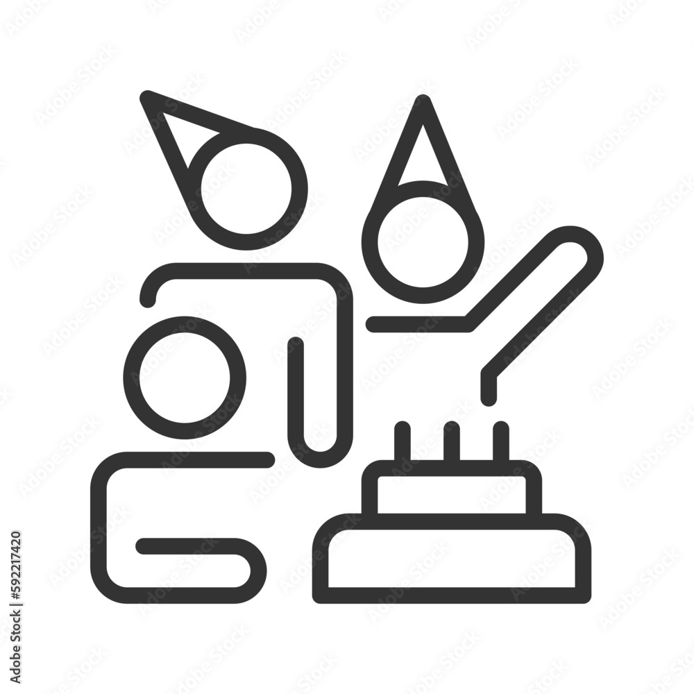 Time to celebrate pixel perfect linear icon. Party with work team. Happy and fun anniversary. Thin line illustration. Contour symbol. Vector outline drawing. Editable stroke. Arial font used Time to celebrate pixel perfect linear icon. Party with work team. Happy and fun anniversary. Thin line illustration. Contour symbol. Vector outline drawing. Editable stroke. Arial font used