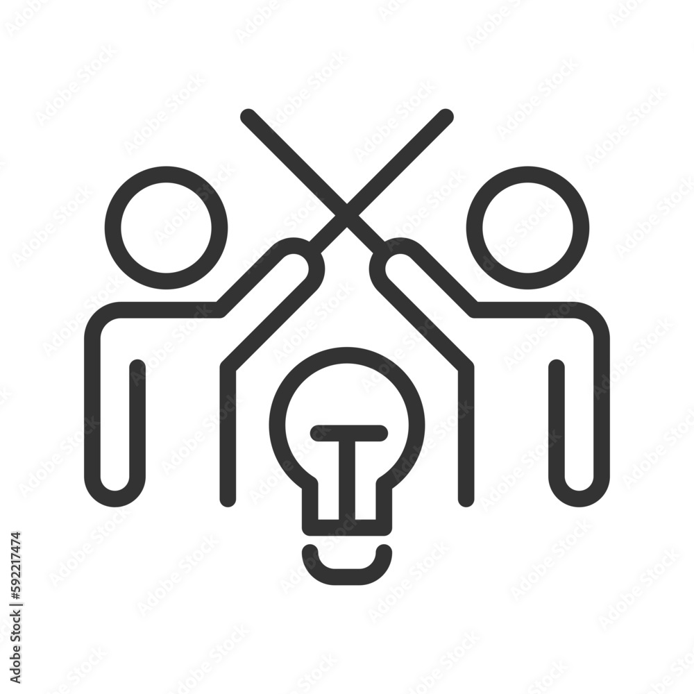 Conflict management pixel perfect linear icon. Mediation and negotiation in team. Cooperation. Thin line illustration. Contour symbol. Vector outline drawing. Editable stroke. Arial font used Conflict management pixel perfect linear icon. Mediation and negotiation in team. Cooperation. Thin line illustration. Contour symbol. Vector outline drawing. Editable stroke. Arial font used