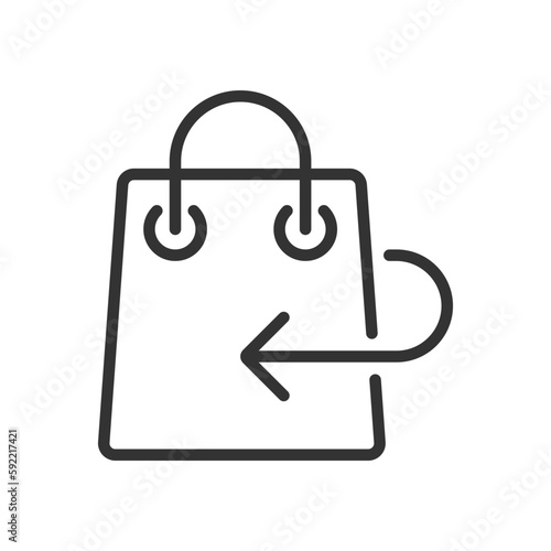 Return policy pixel perfect linear icon. Refund rules. Compensation information. Online shopping. Thin line illustration. Contour symbol. Vector outline drawing. Editable stroke. Arial font used