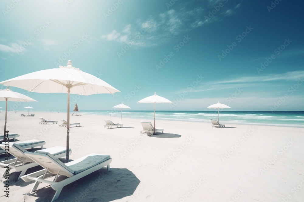 beautiful beach banner with white sand