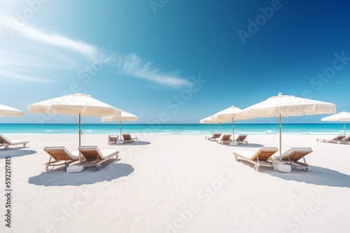 beautiful beach banner with white sand