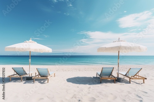 beautiful beach banner with white sand
