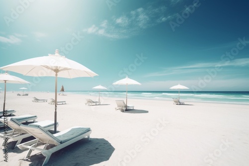 beautiful beach banner with white sand © Lucas