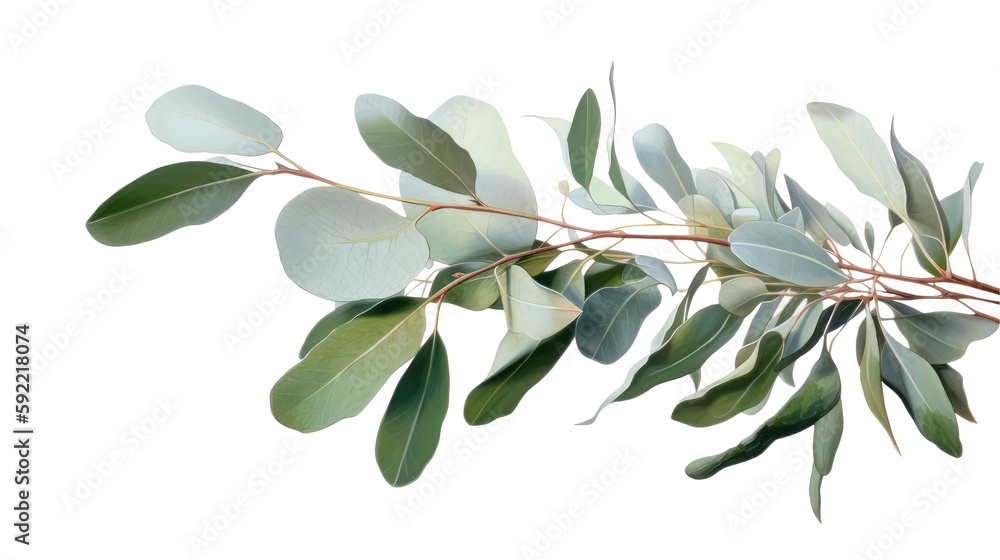 Branches of eucalyptus popular decorative element for home events due to their natural beauty and versatility wedding. A branch of eucalyptus typically consists of several slender stems with elongated