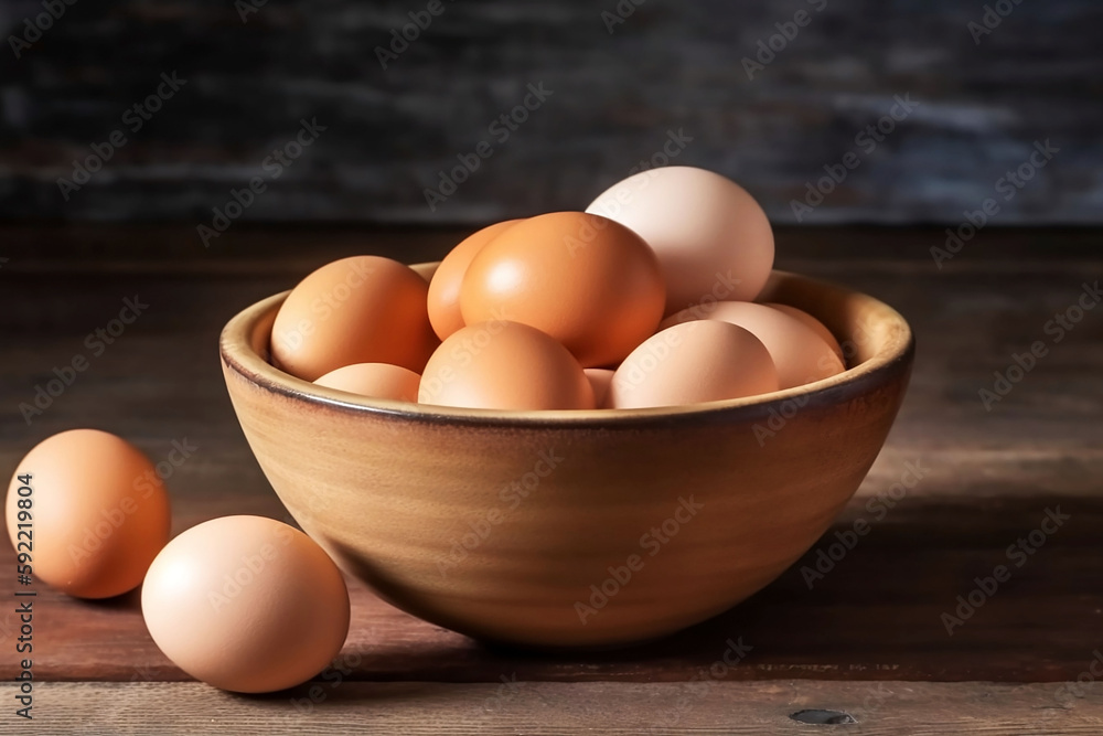 Fresh and Healthy Egg Bowl on Table with Copy Space
