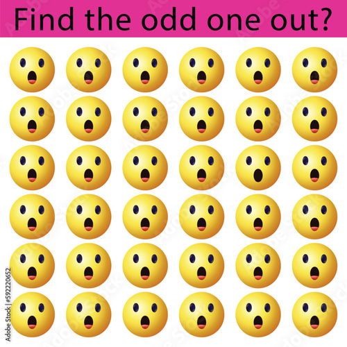 Find the odd one out vector illustration sheet. Spot the difference.