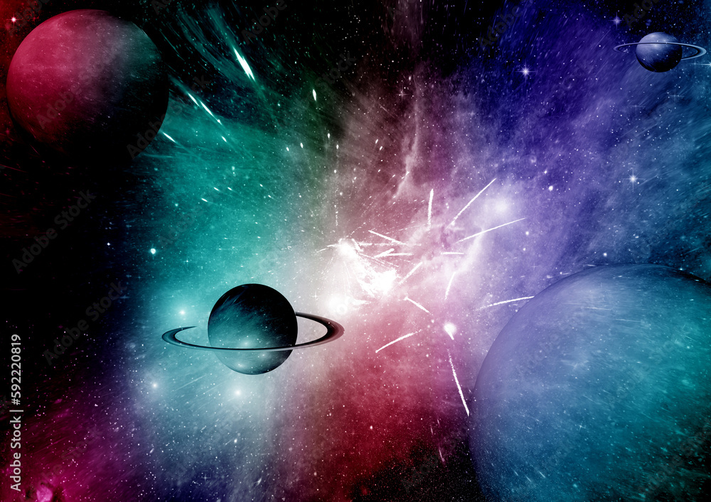 galaxy in a free space. 3D rendering