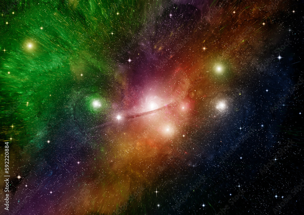 galaxy in a free space. 3D rendering