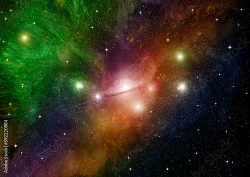 Obraz na płótnie galaxy in a free space. 3D rendering w salonie
