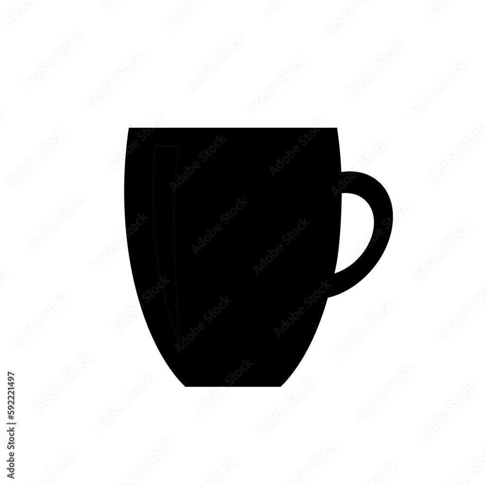 Cup icon isolated on white background. Black cup illustration close-up. Cup of coffee. Cup of tea. Drink icon Cup icon isolated on white background. Black cup illustration close-up. Cup of coffee. Cup of tea. Drink icon
