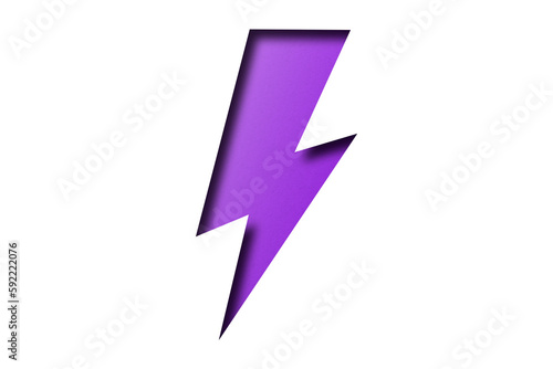 Free Download Purple paper cut lightning shape. Lightning. Isolated on transparent background. - GFXLoad