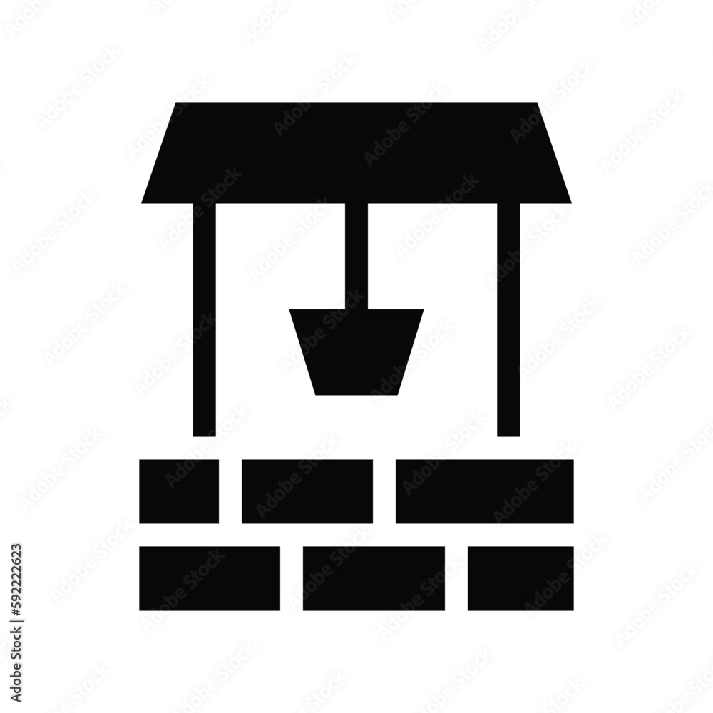 Fototapeta premium water well solid icon illustration vector graphic