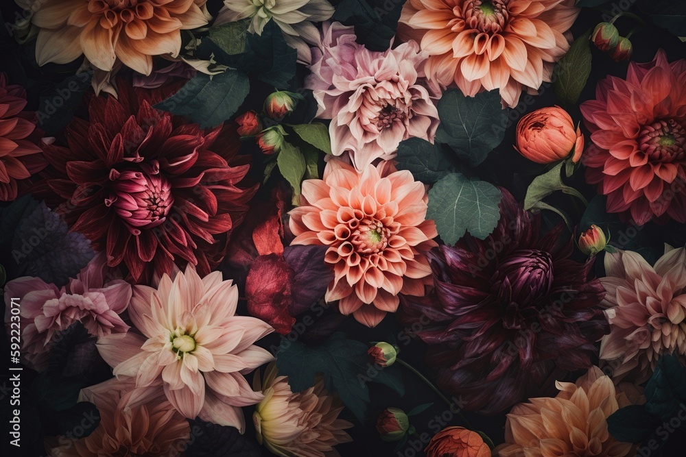 custom made wallpaper toronto digitalStunning 3D floral pattern wallpaper. generative ai