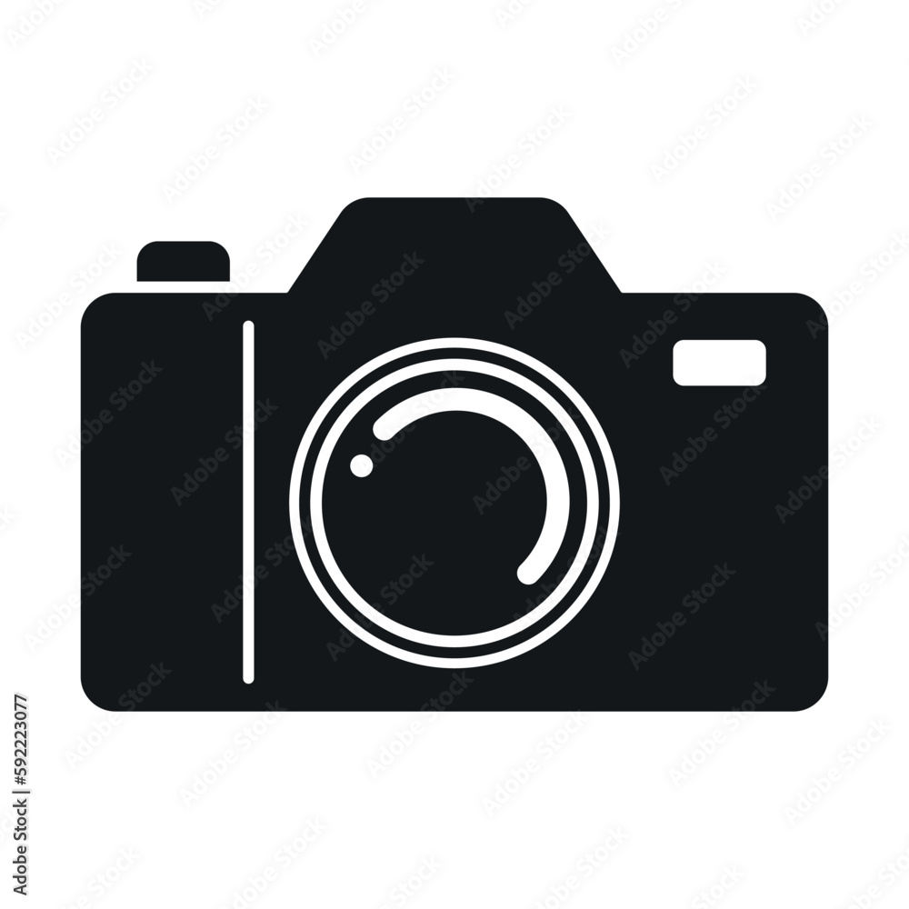Black camera icon isolated on white background Black camera icon isolated on white background