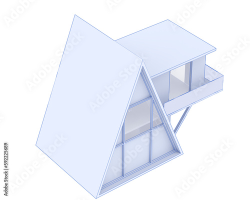 Cabin isolated on transparent background. 3d rendering - illustration