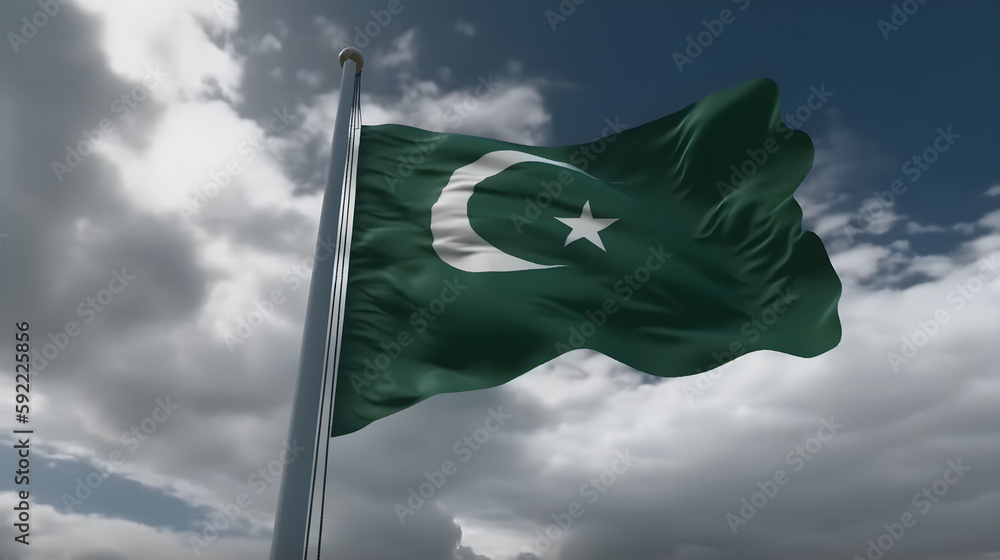 Pakistan's waving flag- A symbol of national pride and unity 