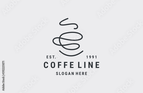 Coffe logo vector icon illustration hipster vintage retro .