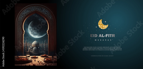 Fotobehang Eid Mubarak, Eid al-Fitr and Ramadan