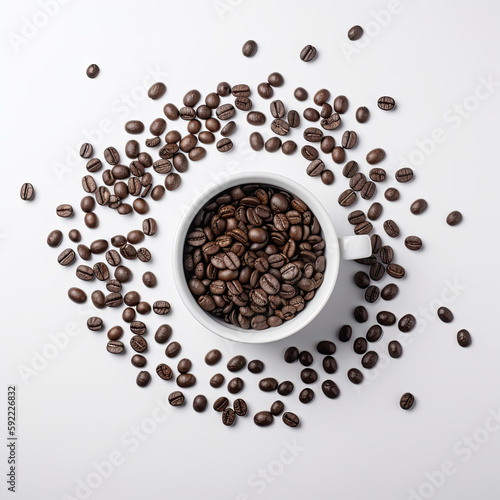 Coffee cup top view background Generative AI
