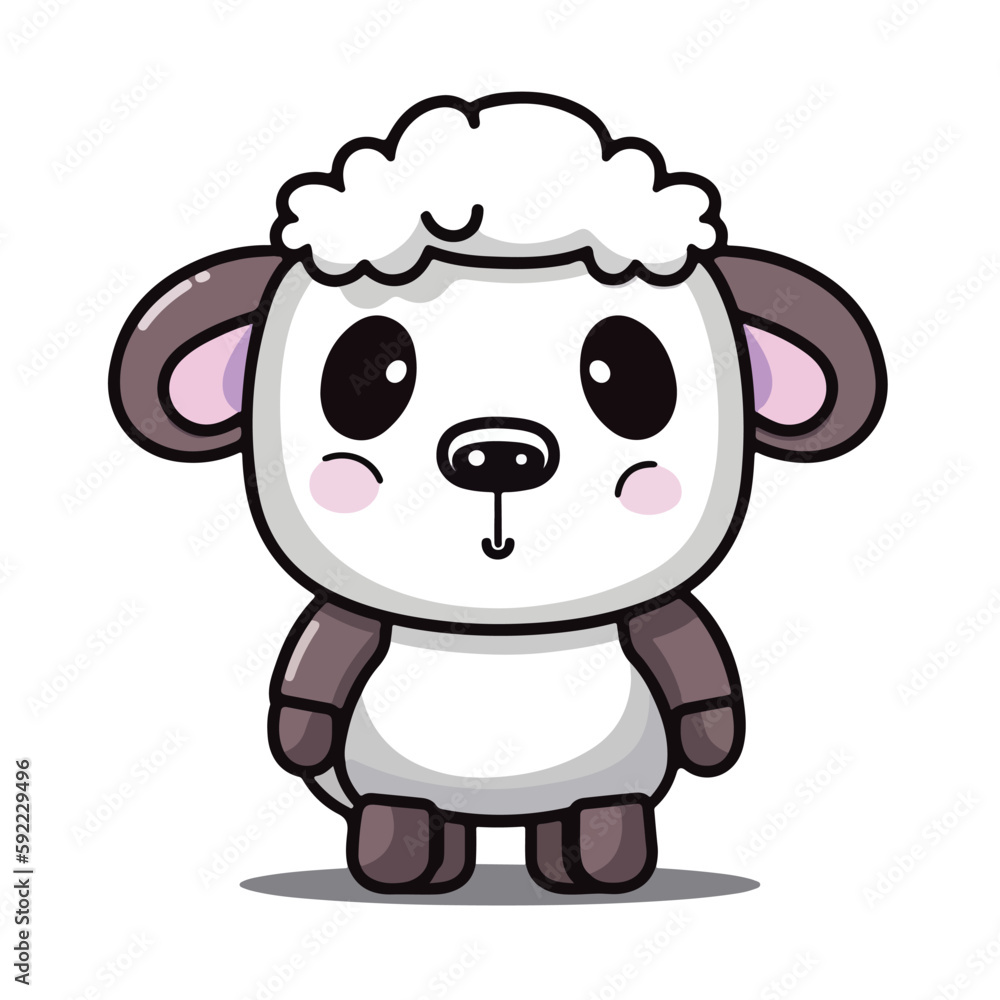 Mascot of cute sheep. Cartoon flat character vector illustration Mascot of cute sheep. Cartoon flat character vector illustration