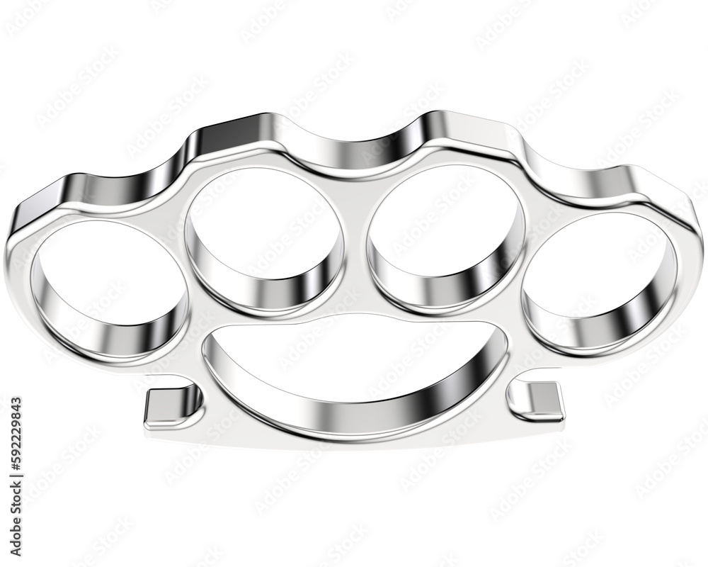 Brass knuckles isolated on transparent background. 3d rendering