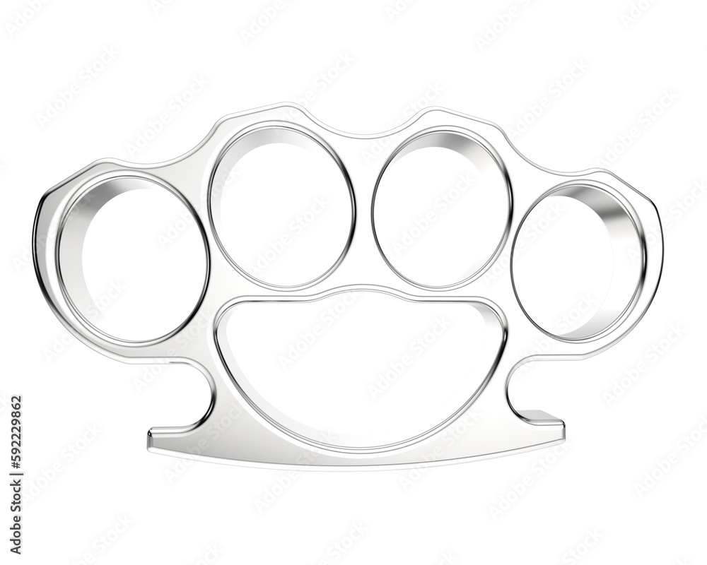 Brass knuckles isolated on transparent background. 3d rendering