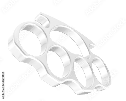 Brass knuckles isolated on transparent background. 3d rendering - illustration