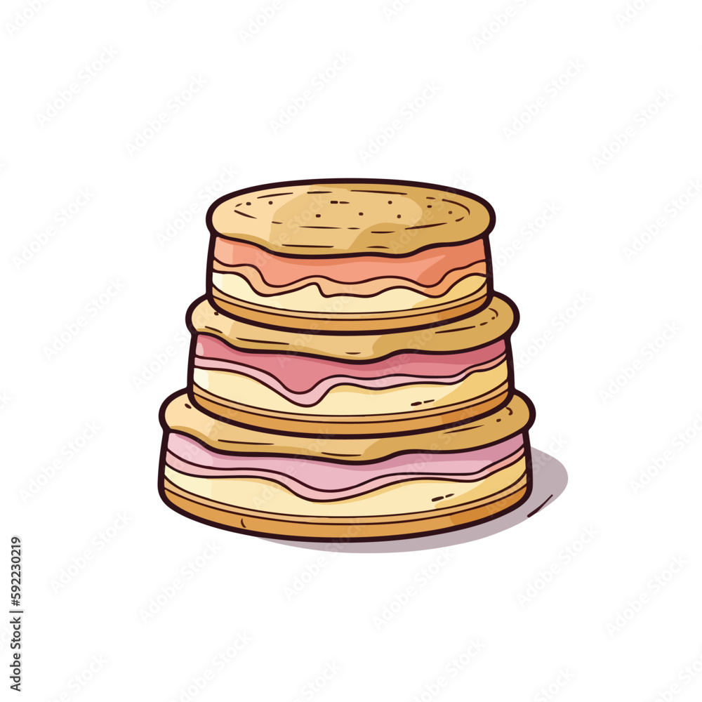 Tart cake with delicious topping cartoon flat vector illustration Tart cake with delicious topping cartoon flat vector illustration
