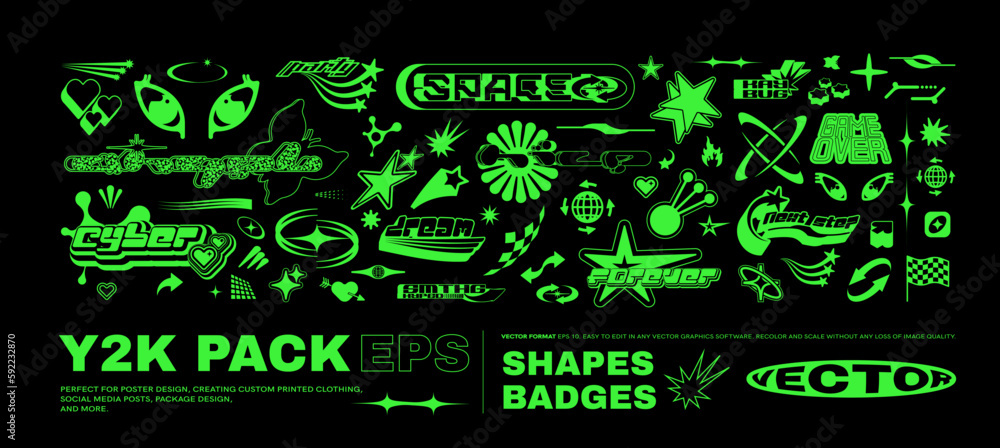 Obraz premium Vector Graphic Assets Set. Bold modern Shapes.