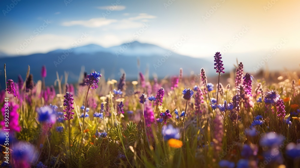 flowers blooming in field in the morning