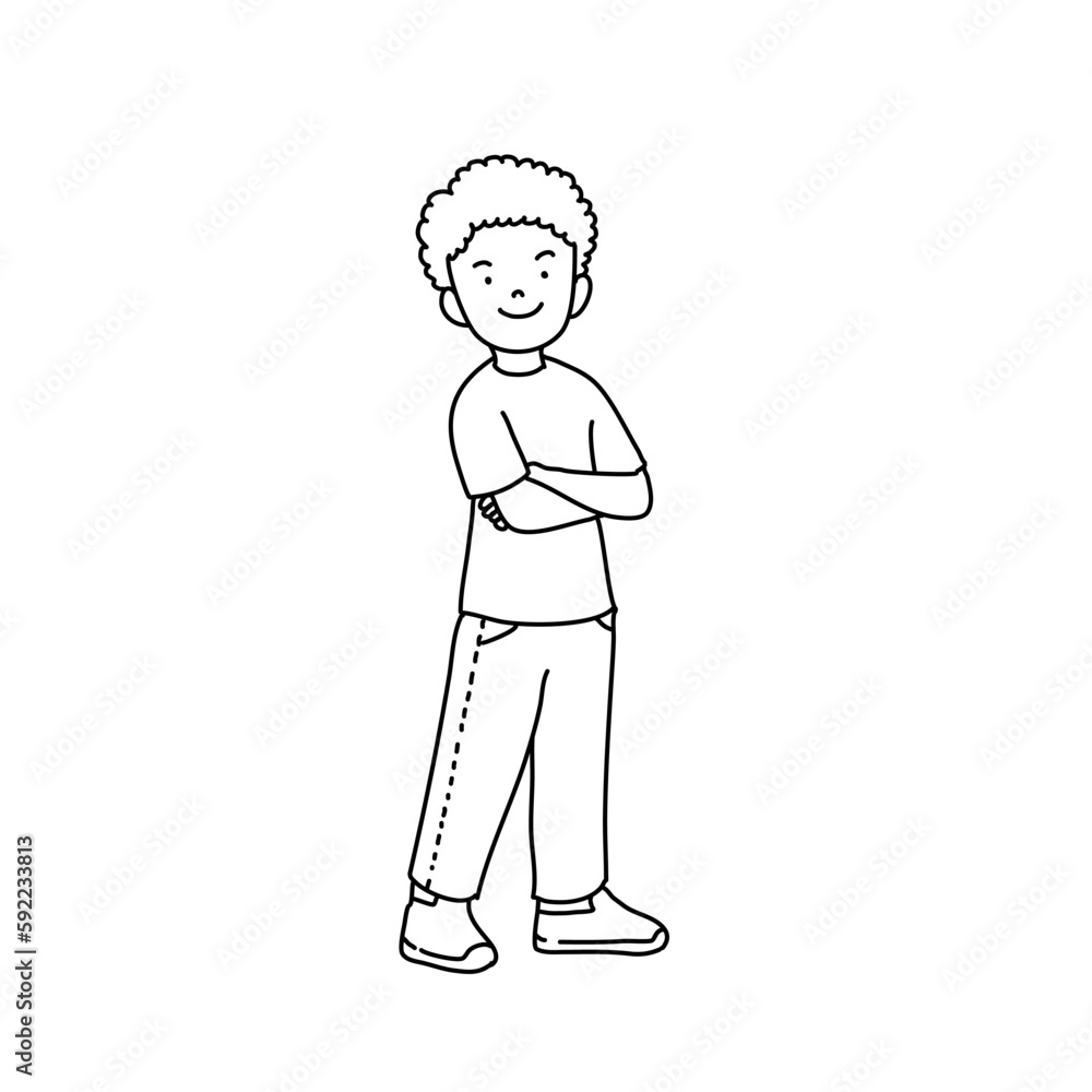 Character of a boy standing with confidence Character of a boy standing with confidence