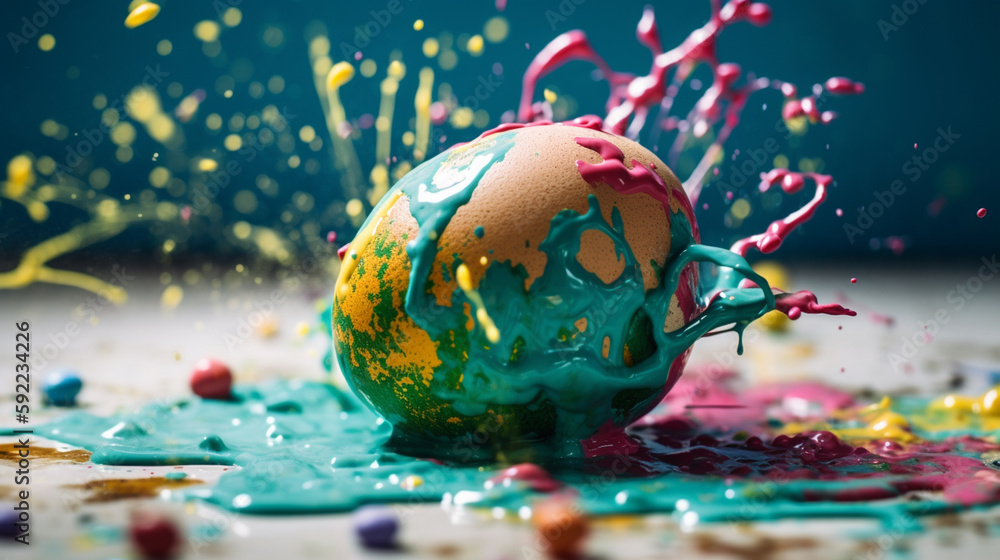 Easter egg paint splash. Easter egg paint splash.