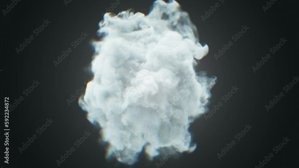 Smoke Cloud Coming Forward Background/ 4k motion graphics of a smoke cloud flowing and coming slowly forward with depth of field blur