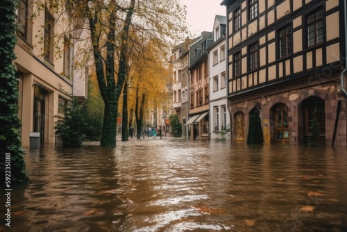 flooding in europe, climate concept photo