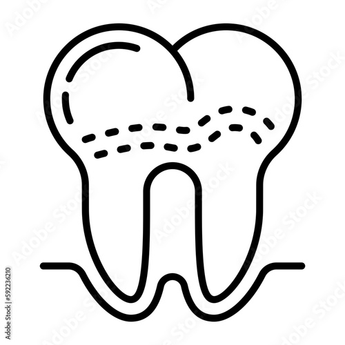 calculus or tartar concept, rough and hardened surface formed on teeth vector icon design, Dentistry symbol, Health Care sign, Dental instrument stock illustration 