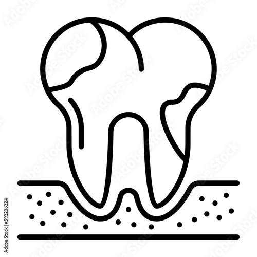 tooth pathology concept vector icon design, Dentistry symbol,Health Care sign, Dental instrument stock illustration 