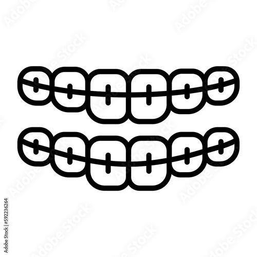 Braces or Teeth Aligners concept, orthodontic cases vector icon design, Dentistry symbol,Health Care sign, Dental instrument stock illustration 