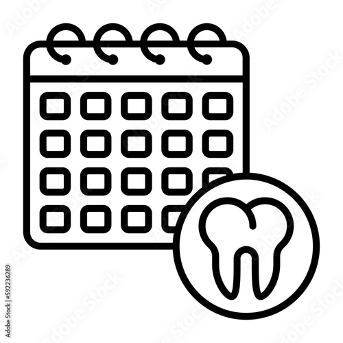 Tooth consultant appointment Calendar concept, Doctor Checkup Schedule vector icon design, Dentistry symbol,Health Care sign, Dental instrument stock illustration 