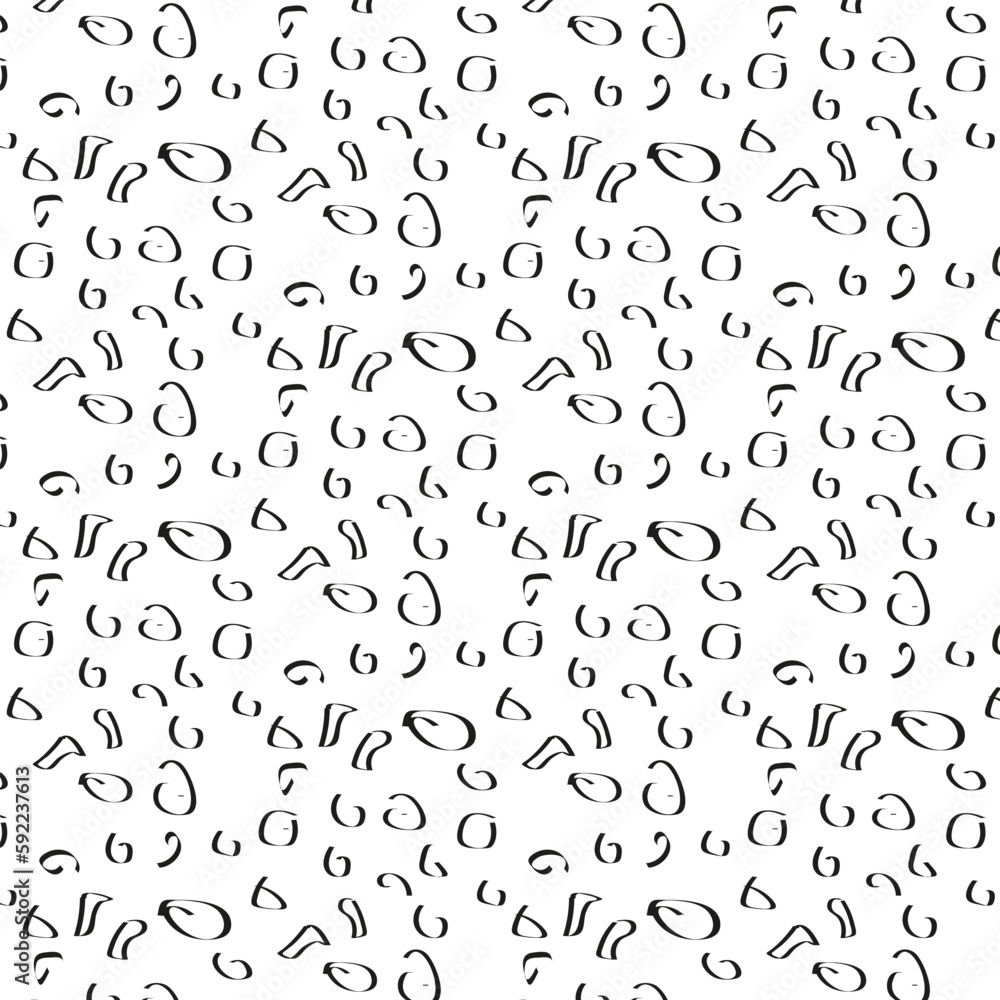 Pattern of black doodles on a white background. Pattern of black doodles on a white background.