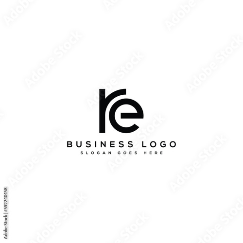 re letter mark abstract vector logo design template - re background text design