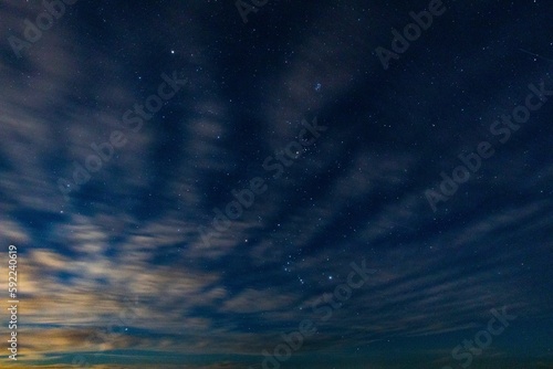 Beautiful starry sky after the sunset.