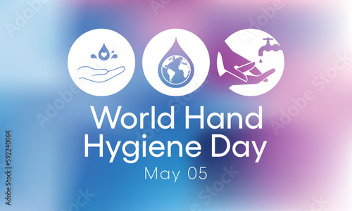 World Hand hygiene day is observed every year on May 5, the Day mobilizes people around the globe to increase adherence to hand cleanliness in health care facilities. Vector illustration.