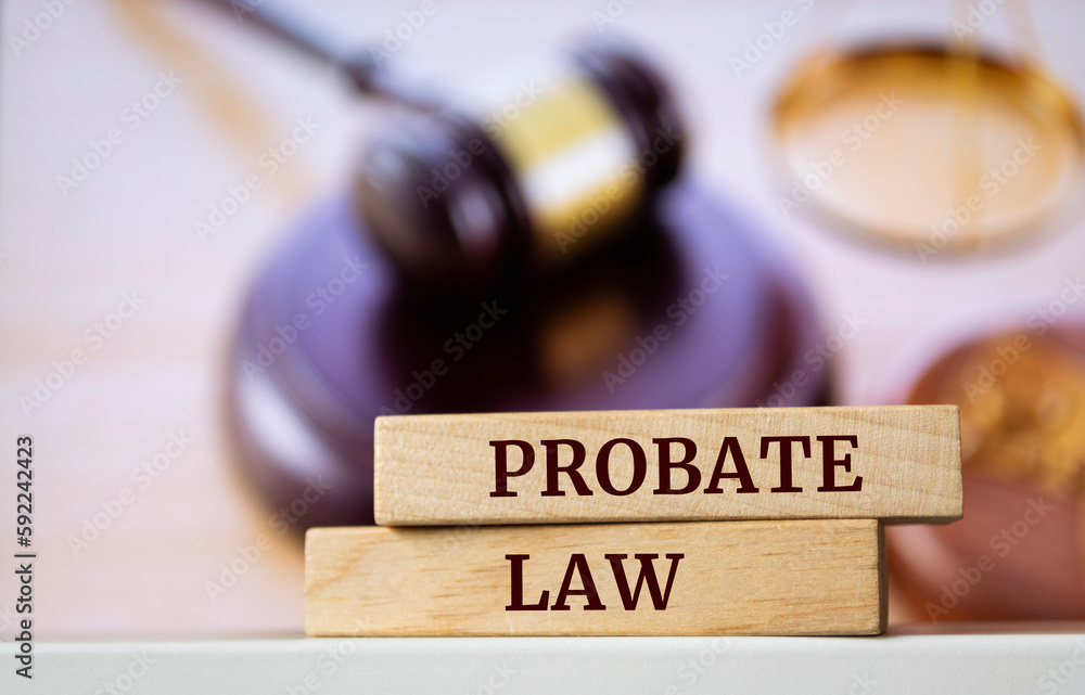 Wooden blocks with words 'Probate law'. Legal concept