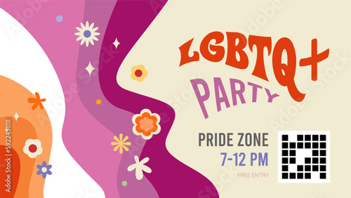 LGBTQ Party Horizontal Poster Template