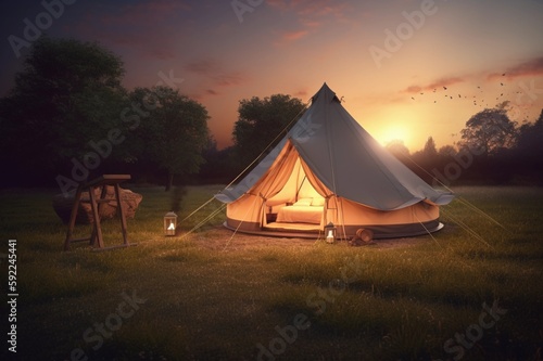 glamping, luxury glamorous camping, glamping in the beautiful yards © Lucas