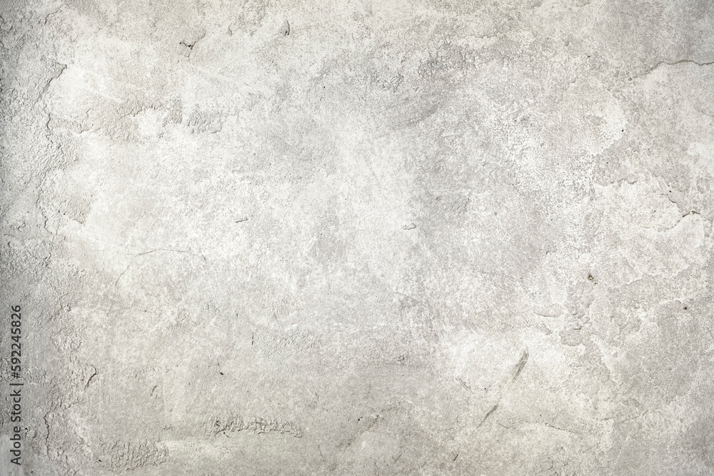Naklejka premium Old white limewashed wall grunge background