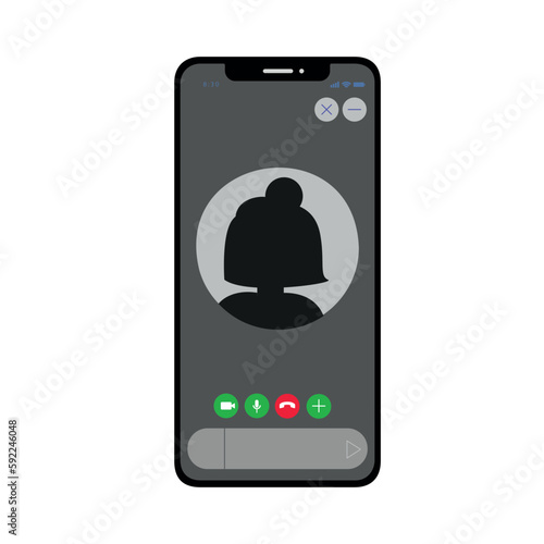Vertical shot of a mobile call on smartphone, editable