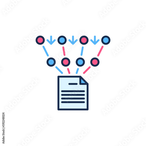 Neural Network Text Generation vector Document concept colored icon