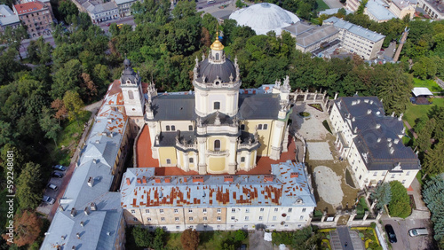Cathedral of Saint Yura (Saint George's Cathedral). View of the Christian church in the center. Lviv. Ukraine. Europe photo