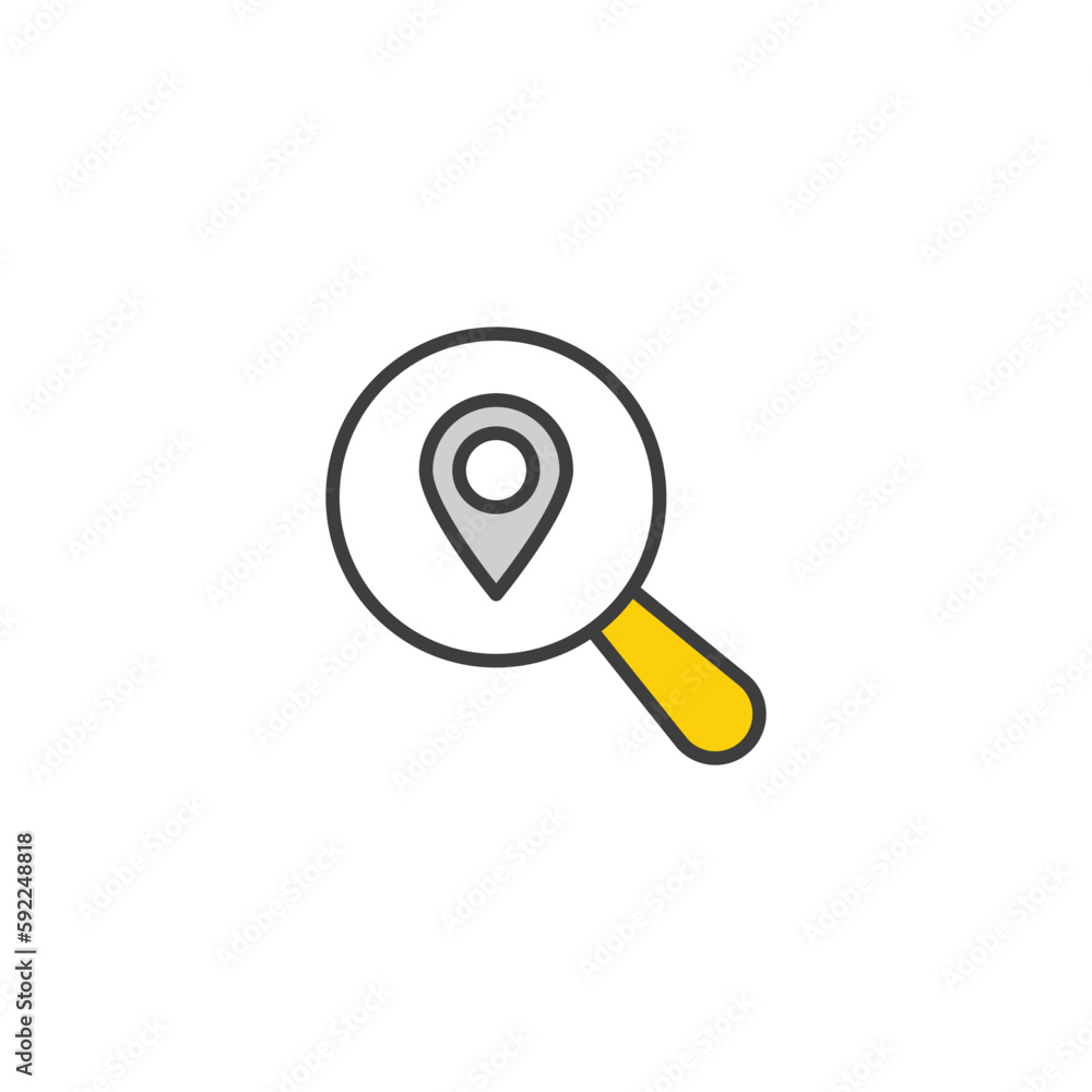 Search Location icon design with white background stock illustration Search Location icon design with white background stock illustration